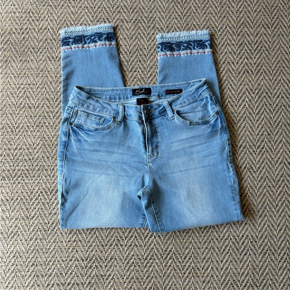 EARL JEAN SKINNY ANKLE Women’s Mid Rise Stretchy Denim Jeans sz 10